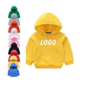 2022 Custom Logo Toddler Boys Hoodies Sweatshirts Solid Color Oversized Pullover Terry Cotton Sweatshirt
