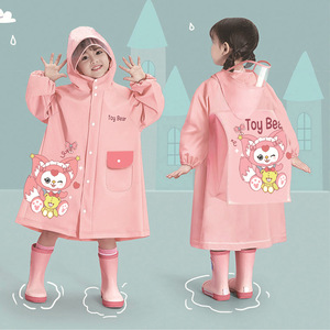 Children's EVA Raincoat for Boys-Bicycle Tour for Universal Fit for Kindergarten & Primary School Students