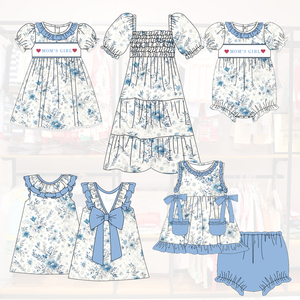 Puresun Customizable Popular Style Custom Pattern Girl Clothing Sets Children's Smocked Clothing Wholesale