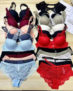 Low Price Inventory High-quality Girl's Mixed European Lace Bra Set Sexy  Bra and Underwear Two Pieces