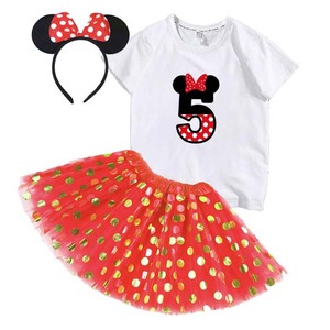 New Top Seller Summer Cute Cartoon Pattern 2-8 Years Girls Baby Girl Birthday With Headband MBGO-004