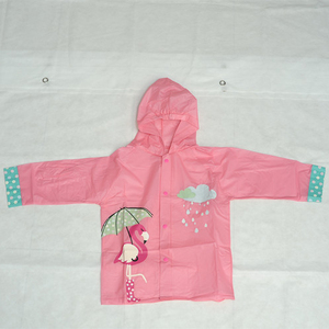 Most Popular Cute Raincoat pink Color With Customized Printing logo PVC Raincoat