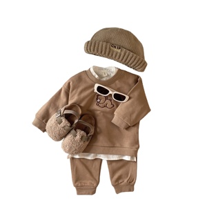2pcs Sweet Style Spring Autumn Toddler for Baby Boy and Girl Tracksuit Suit for Children